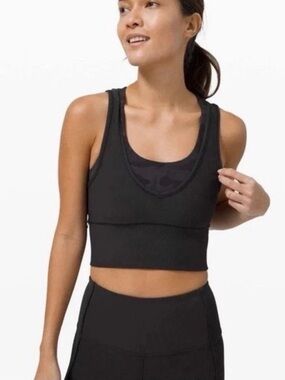 Lululemon Power Pivot Ribbed Tank Top Women’s Size 8 Solid Black